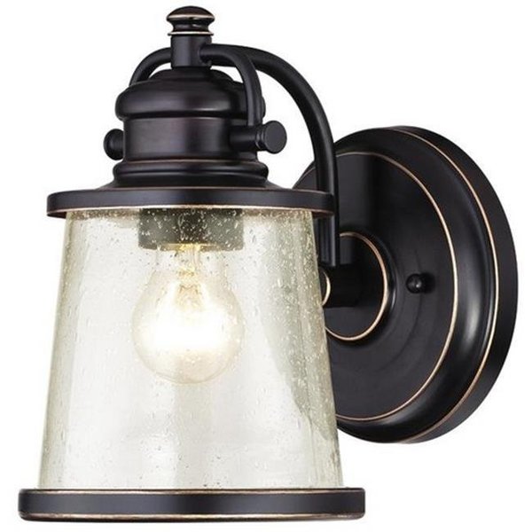 Brightbomb Emma Jane One Light Outdoor Wall Lantern; Amber Bronze with Hightlights BR703960